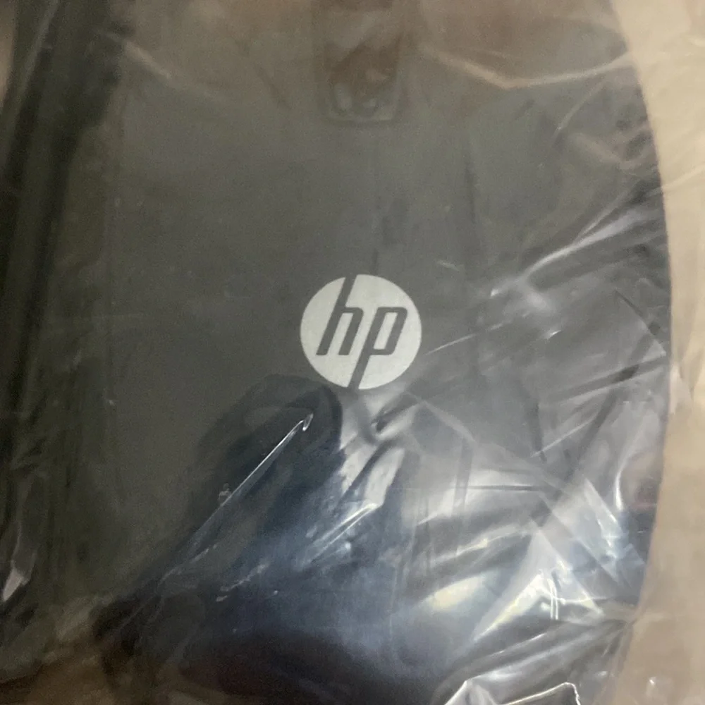 HP mouse USB optical scroller jack black new!